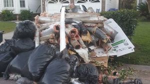 Water Damage Restortion Debris Pile