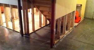 Water Damage Restoration In Downstairs Area