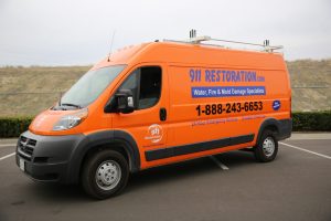 Water Cleanup Vehicle On Route To A Job Site